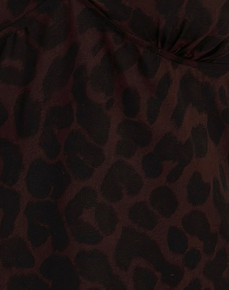 Malory Plunge Top in Oversize Jaguar Brown