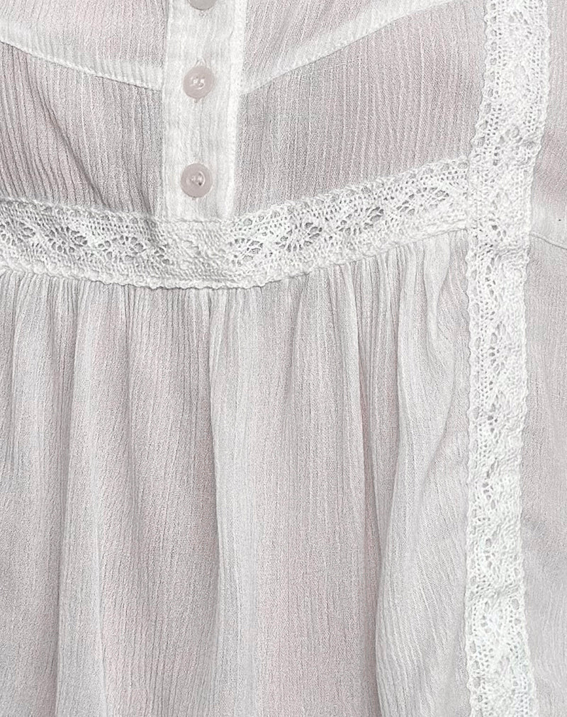 Maple Scoop Neck Peplum Top in Ivory