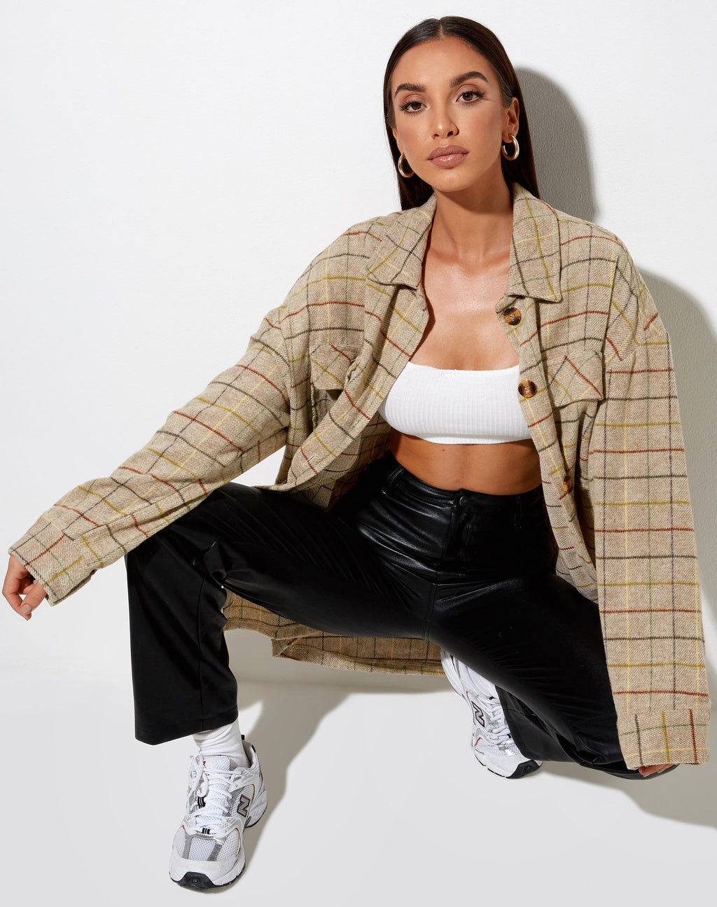 Marcella Shirt in Check Brown Yellow Green