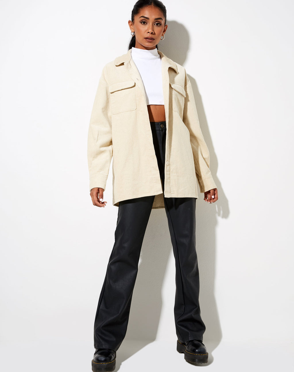 Marcy Shirt in Corduroy Tan