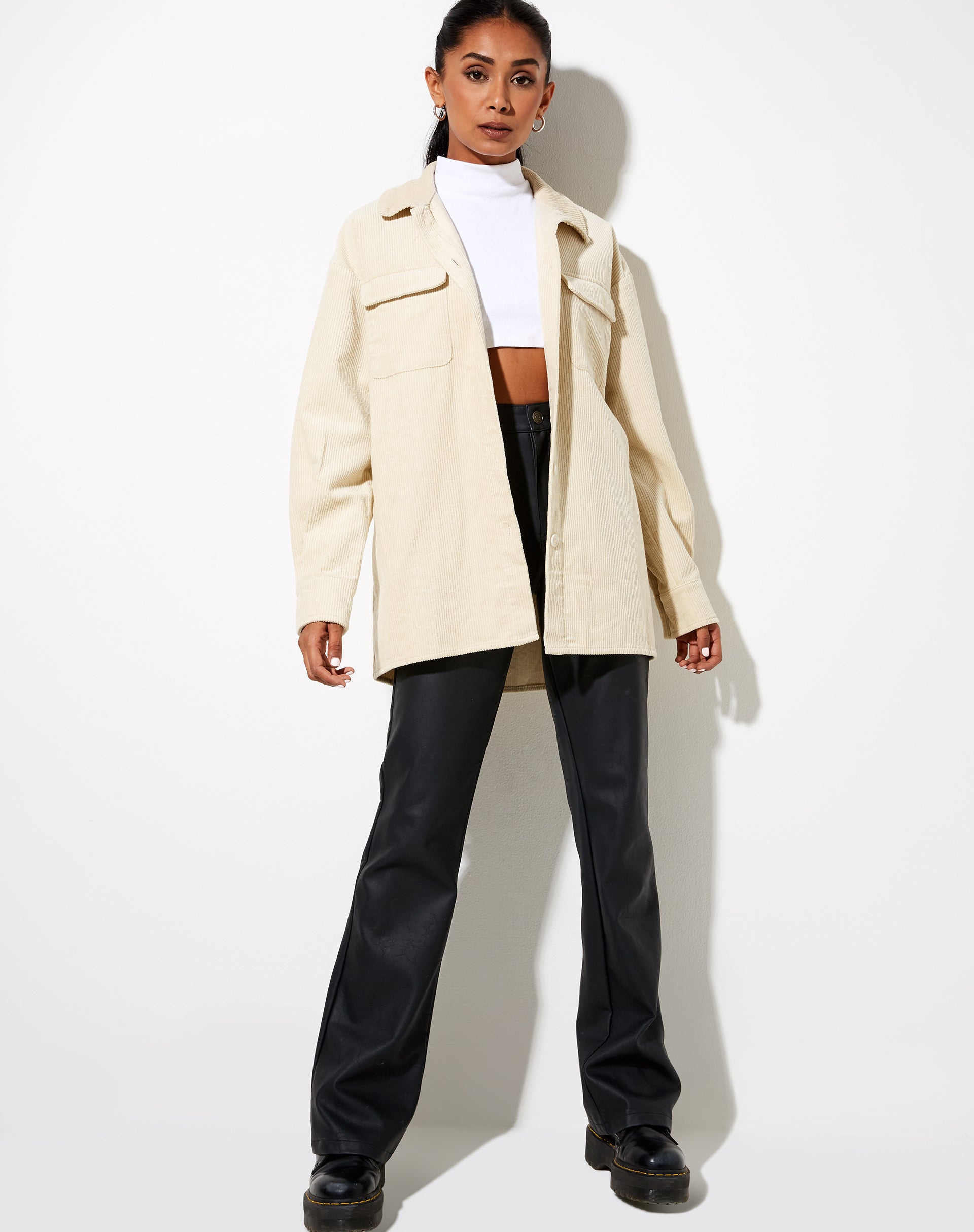 Marcy Shirt in Corduroy Tan