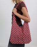 Maris Large Round Bag in Polka Wine