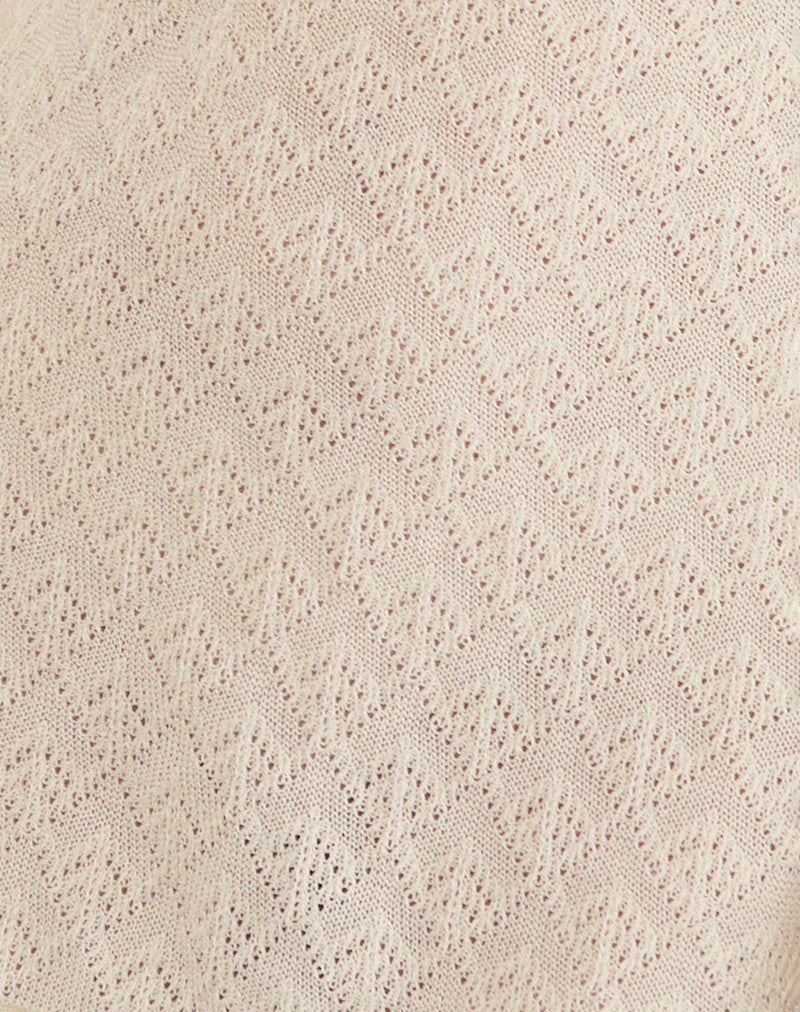 Mariza Mini Dress in Pointelle Ivory