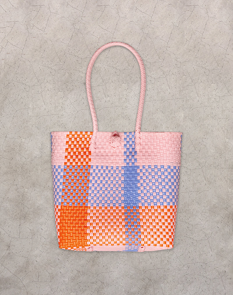Market Bag in Check Pink