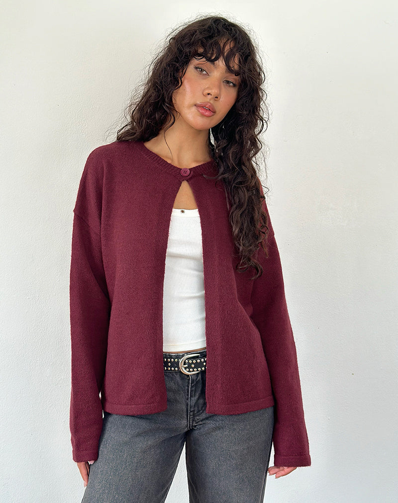 Maureen Cardigan in Wine