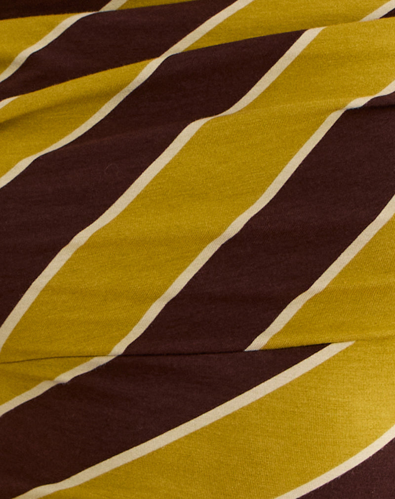 Maurisia Off Shoulder Top in Retro Stripe Yellow