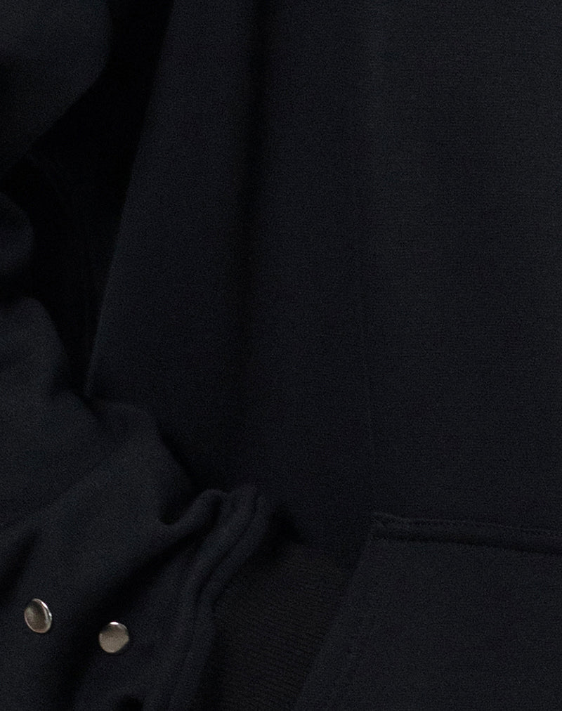Max Hoodie in Black with Studs