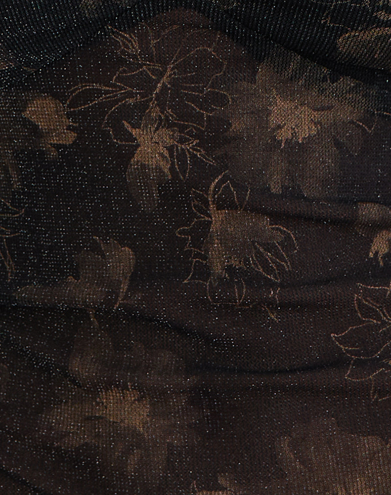 Mayari Floaty Top in Black with Bronze Shimmer