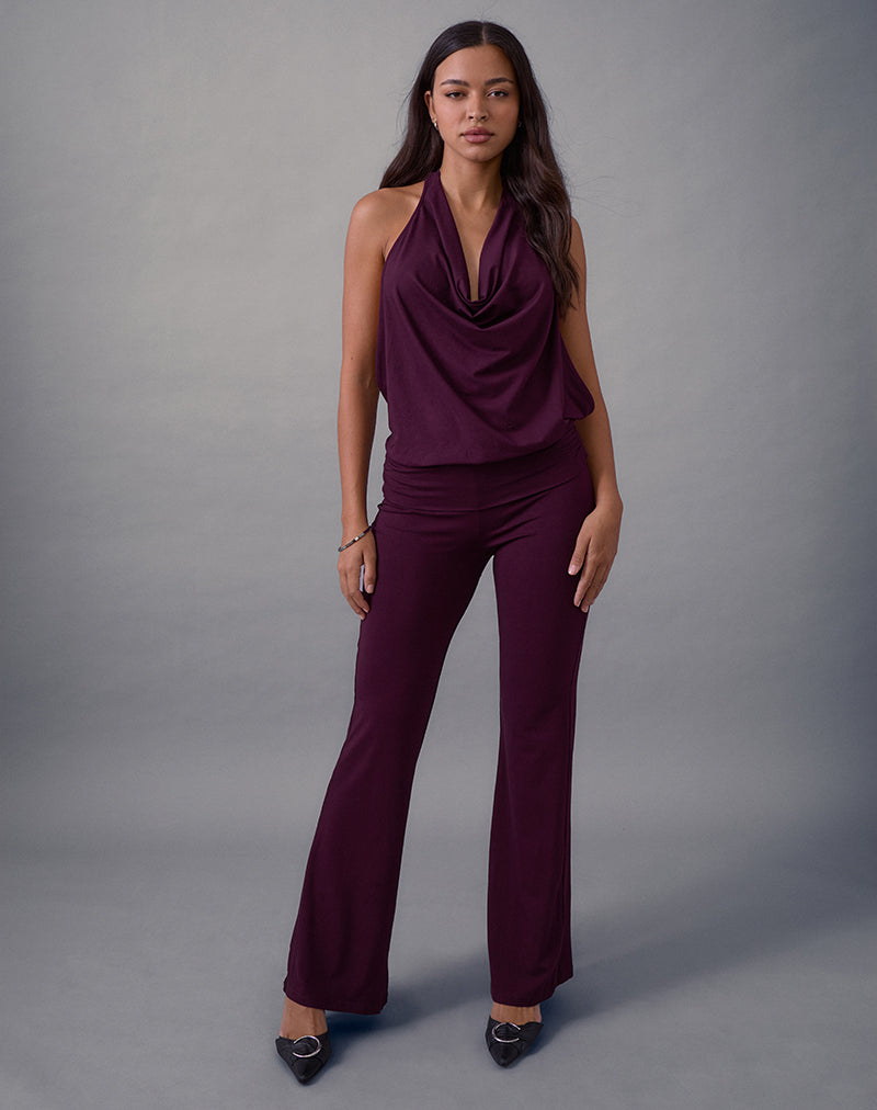 Mayla Backless Jumpsuit in Fig