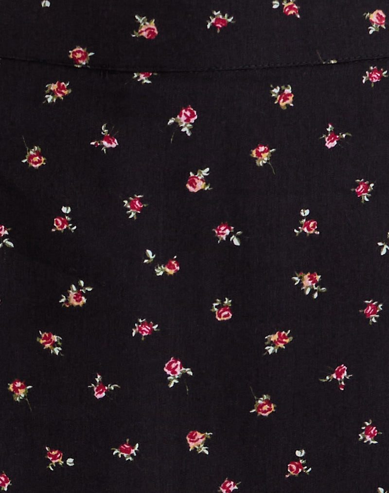 Haruto Skort in Ditsy Rose Garden Black