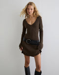 Meghan Mini Dress in Dark Chocolate