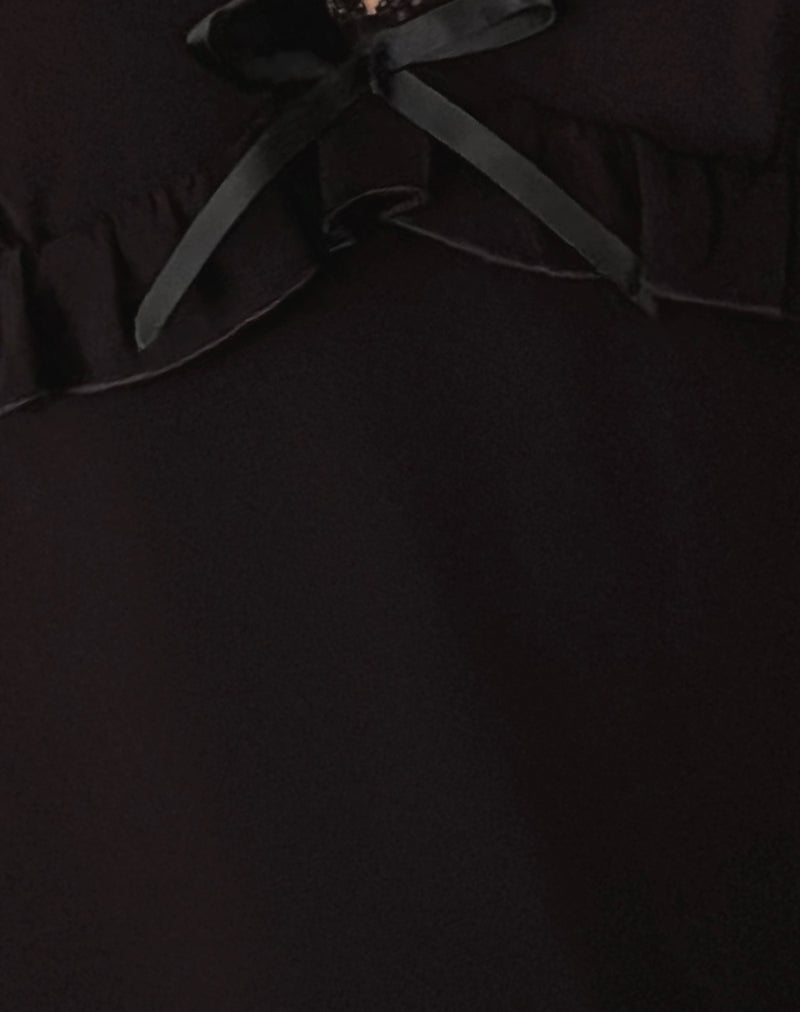 Melinda Frill Edge Cami Top in Black