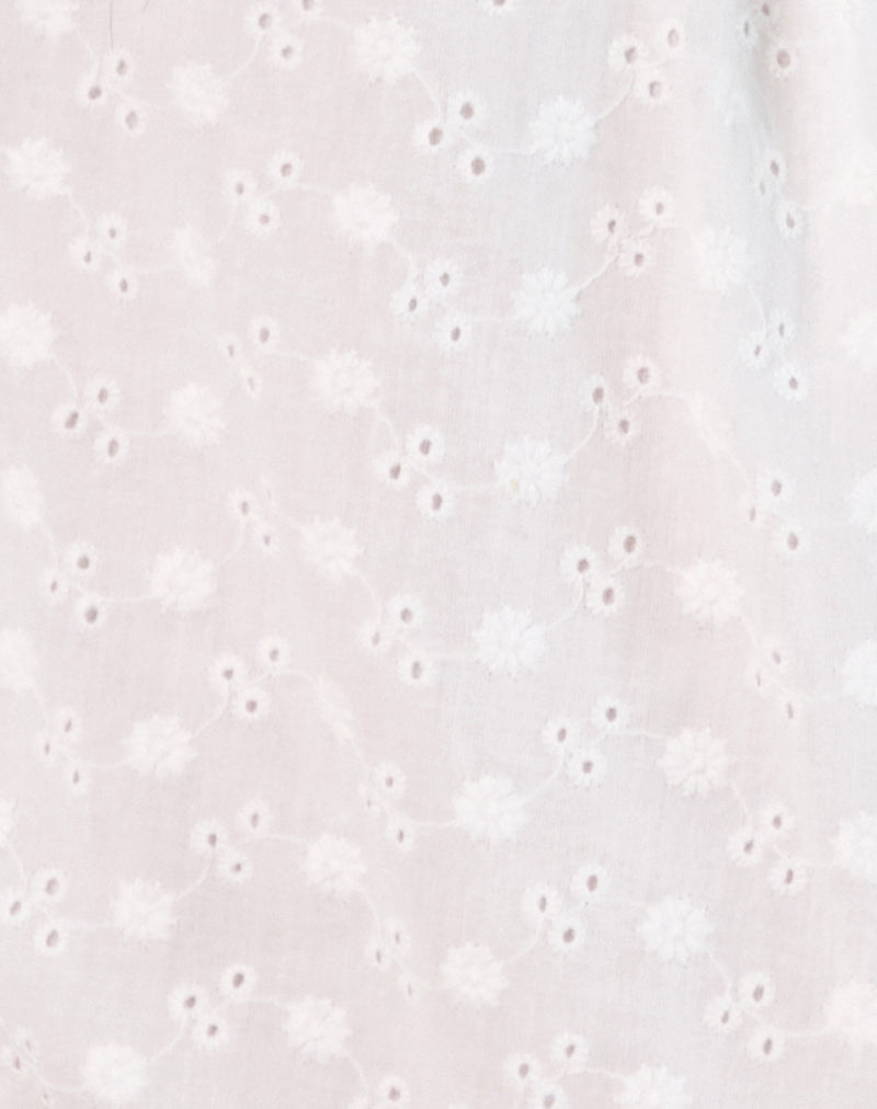 Melisandre Mini Dress in Broderie Ivory