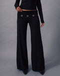 Travis Foldover Trouser in Black with Eyelets