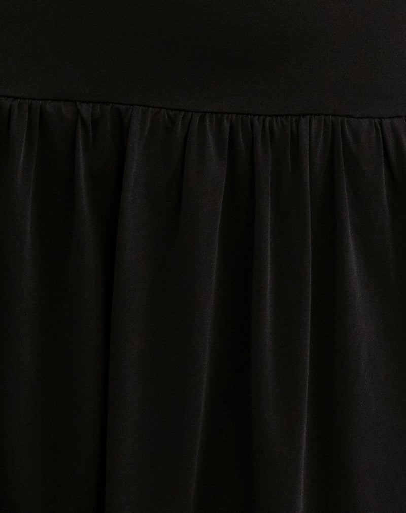 Mercer Drop Waist Mini Dress in Black