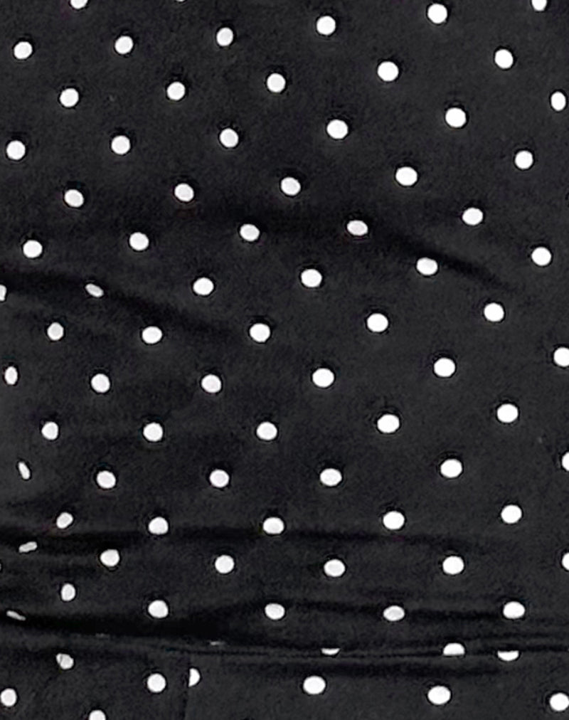 Meredith Backless Playsuit in Polka Black