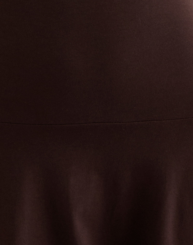 Messac Asymmetric Dress in Rayon Jersey Bitter Chocolate