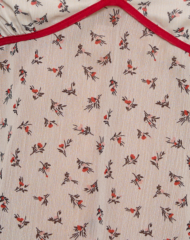 Micha Halter Top in Ditsy Floral Ivory