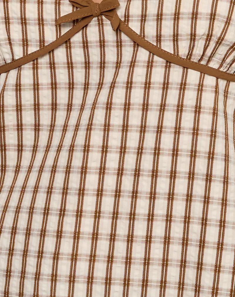 Milota Cami Top in Brown Check