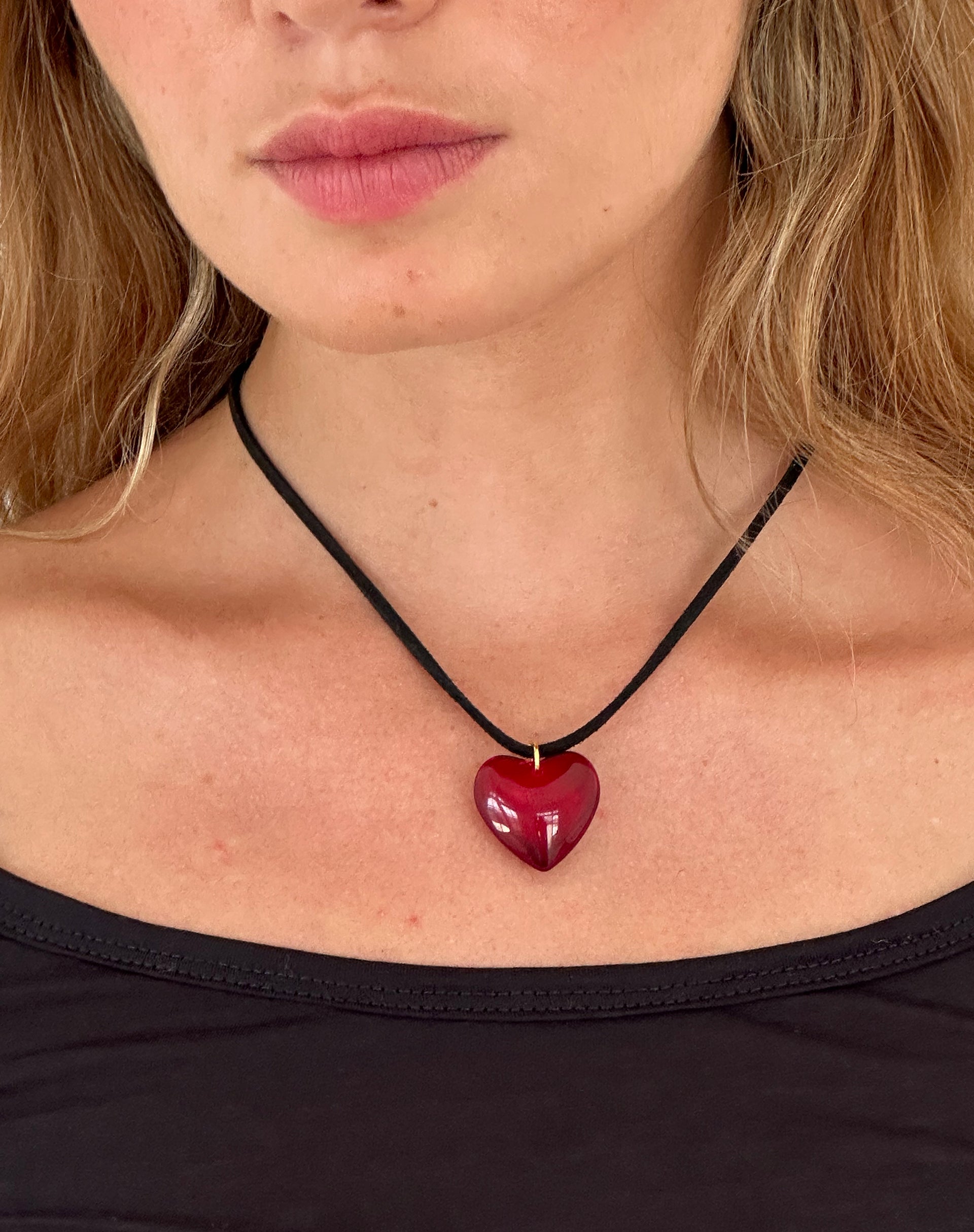 Mimi Glass Heart Necklace by Gemini Jewels