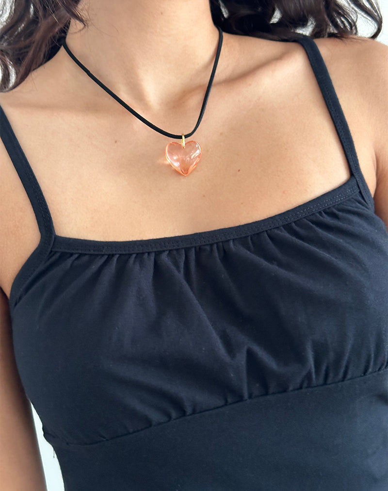 Mimi Pink Glass Heart Necklace