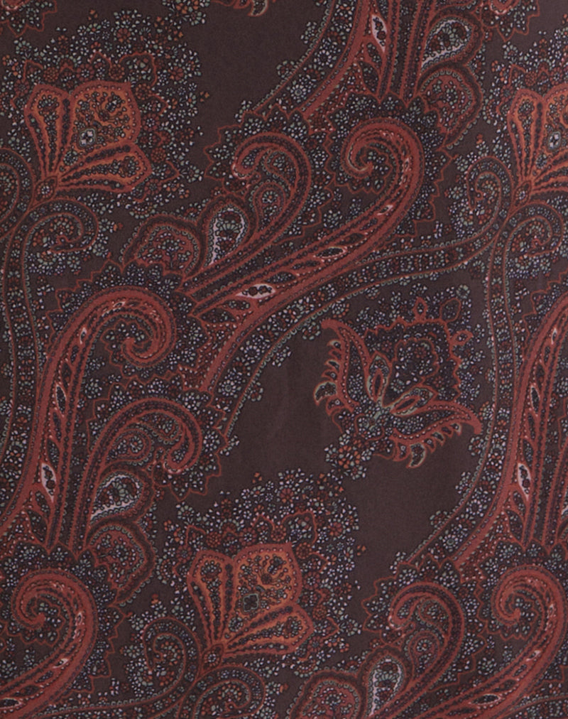 Suriela Midi Skirt in Chiffon Royal Paisley Burgundy