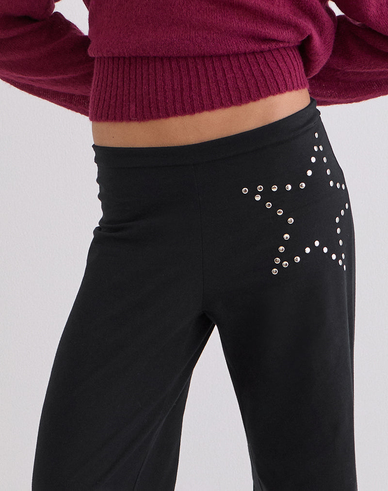 Mindi Flare Trouser in Star Stud Black