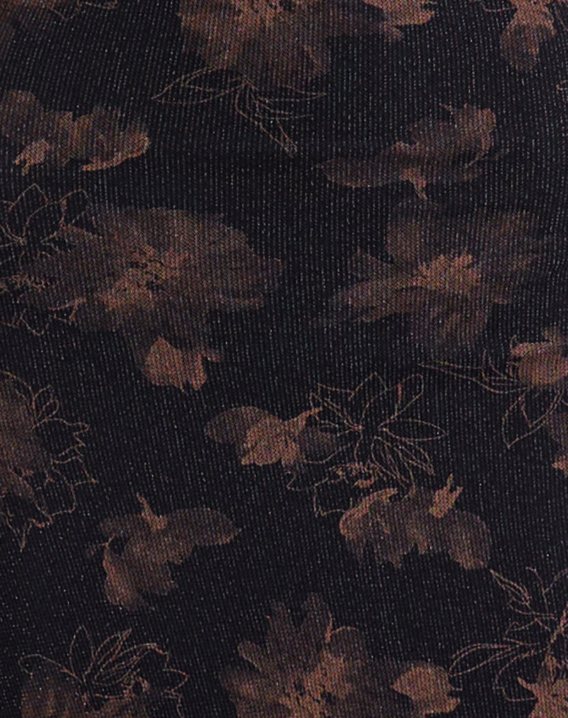 Minso Maxi Dress in Black with Bronze Shimmer