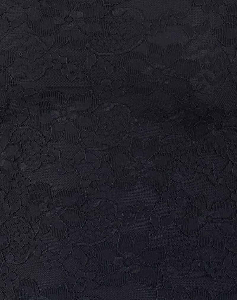 Moira One Shoulder Lace Top in Black