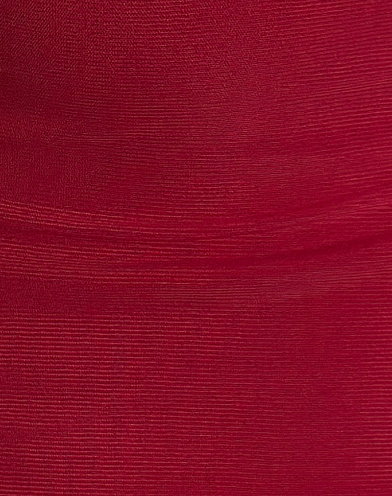 Moni Vest Top in Mesh Cherry