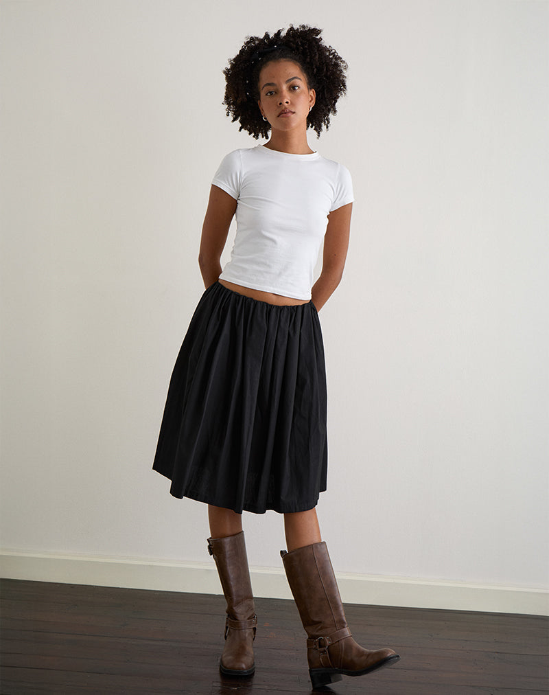 Murphy Knee Length Skirt in Black