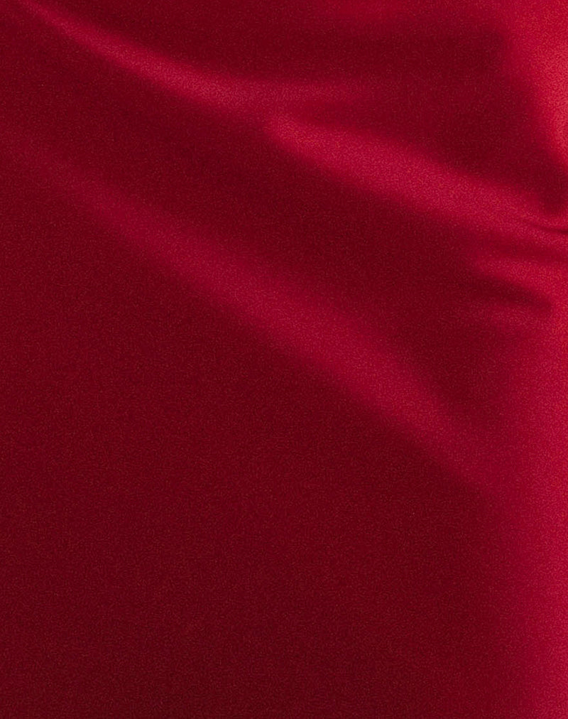 Nidya A-line Mini Skirt in Dark Red