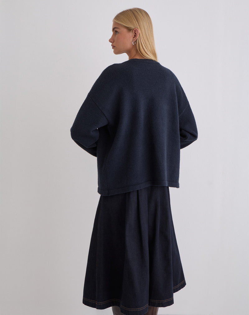 Maureen Cardigan in Dark Navy