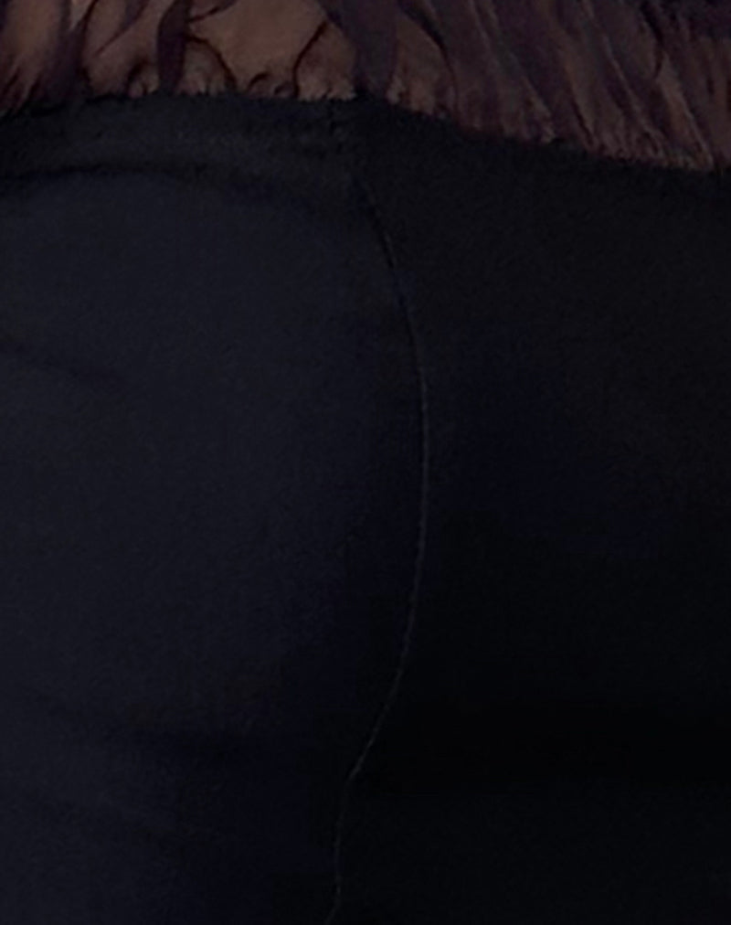 Naaji Chiffon Frill Bardot Top in Black