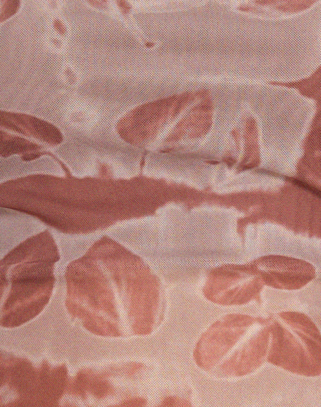 Nadhira Long Sleeve Mesh Bardot Top in Botanical Bleed Warm Grey