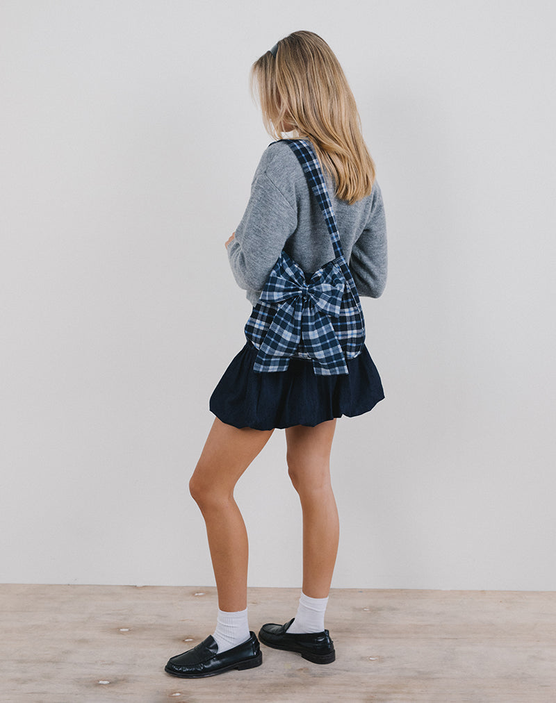 Nagi Bag in Tartan Dark Blue