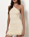 Nairi Halterneck Mini Dress in Lace Cream