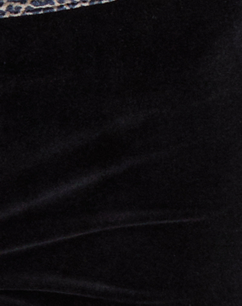 Nakoa Waist Short in Black with Rar Leopard Binding