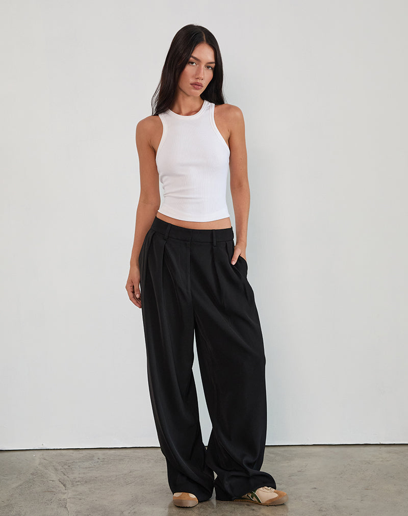 Nala Pleated Trouser in Tailoring Black