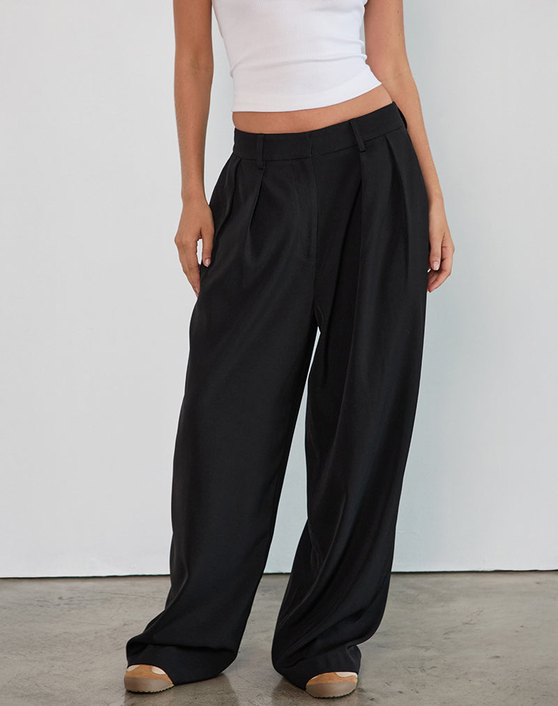 Nala Pleated Trouser in Tailoring Black