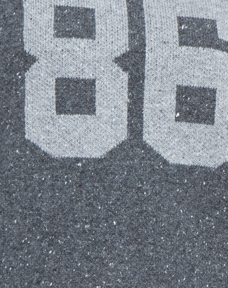 Namari Jumper in Grey Knit with 86 Motif