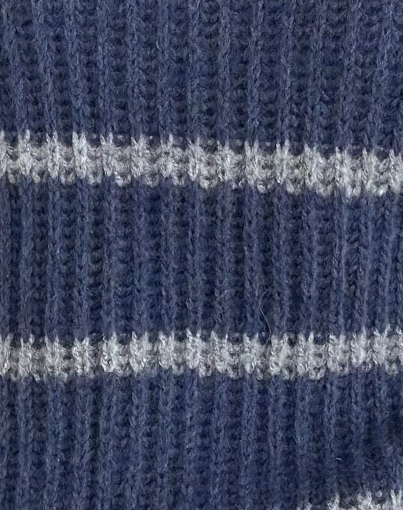 Namirta Jumper in Blue with Grey Stripe