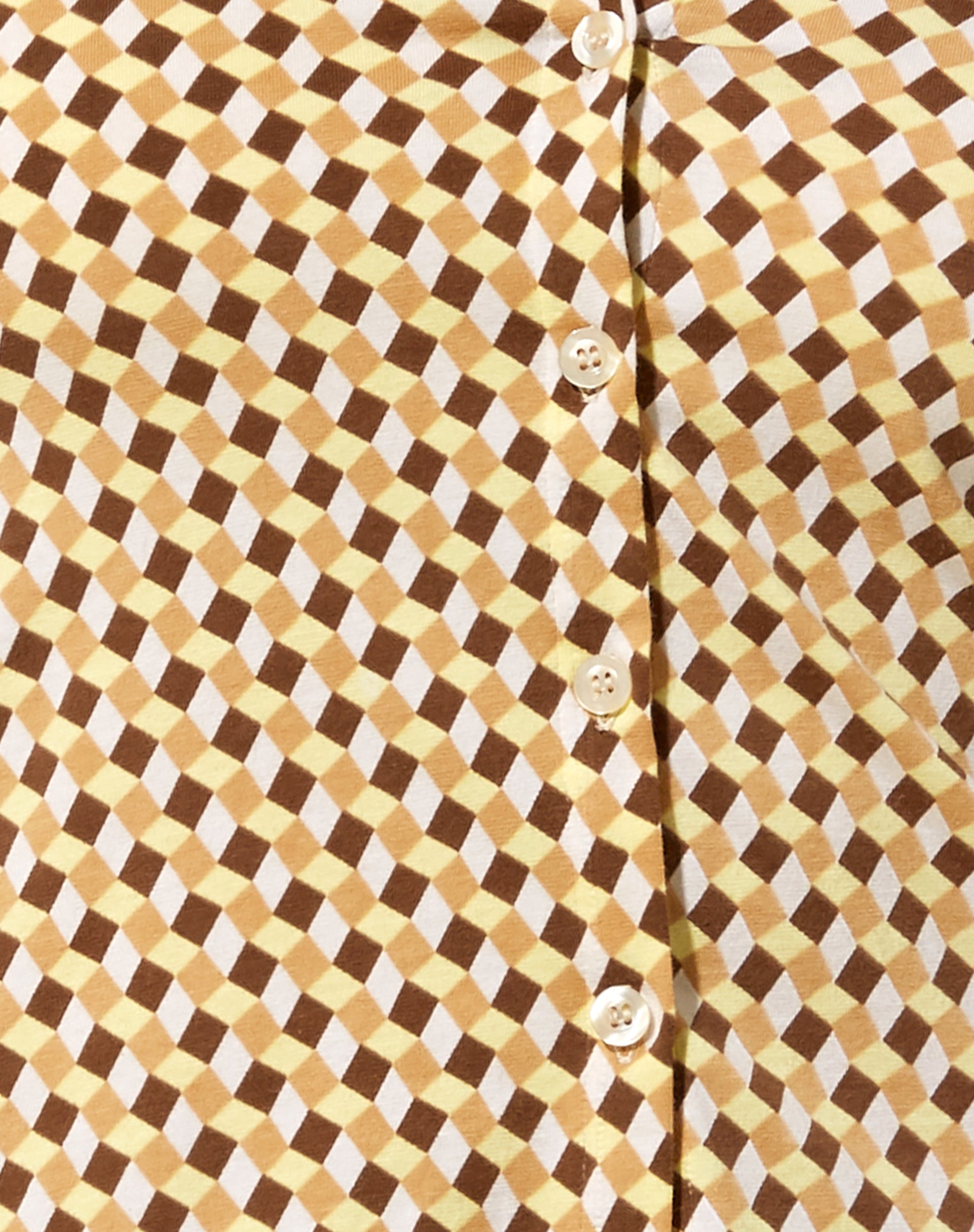 Nanno Shirt in Wavy Checker Yellow