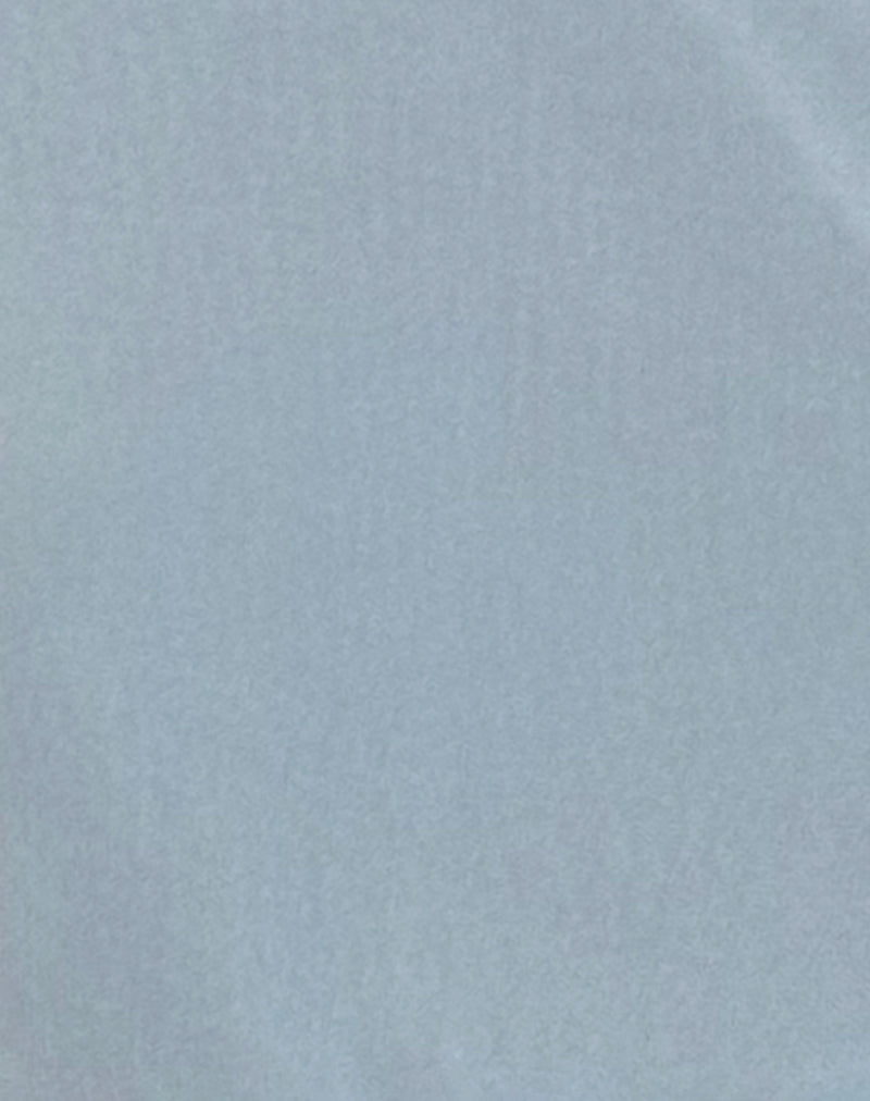 Narcissa Asymmetric Long Sleeve Top in Mesh Light Blue