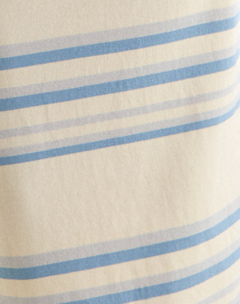 Amalia Midi Skirt in Cream with Blue and Grey Stripes