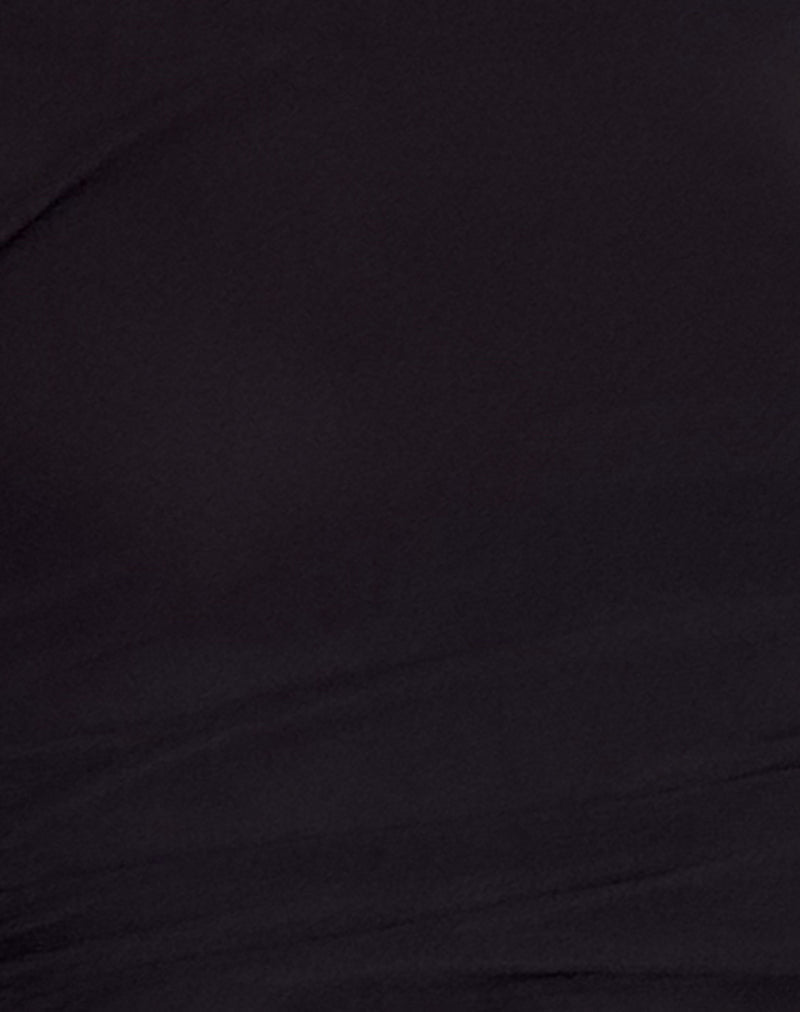 Nauri Long Sleeve Bardot Top in Mesh Black