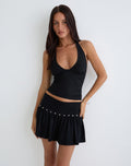 Nefety Studded Skirt in Jersey Black