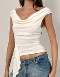 Neida Drape Top in Cupro Cream