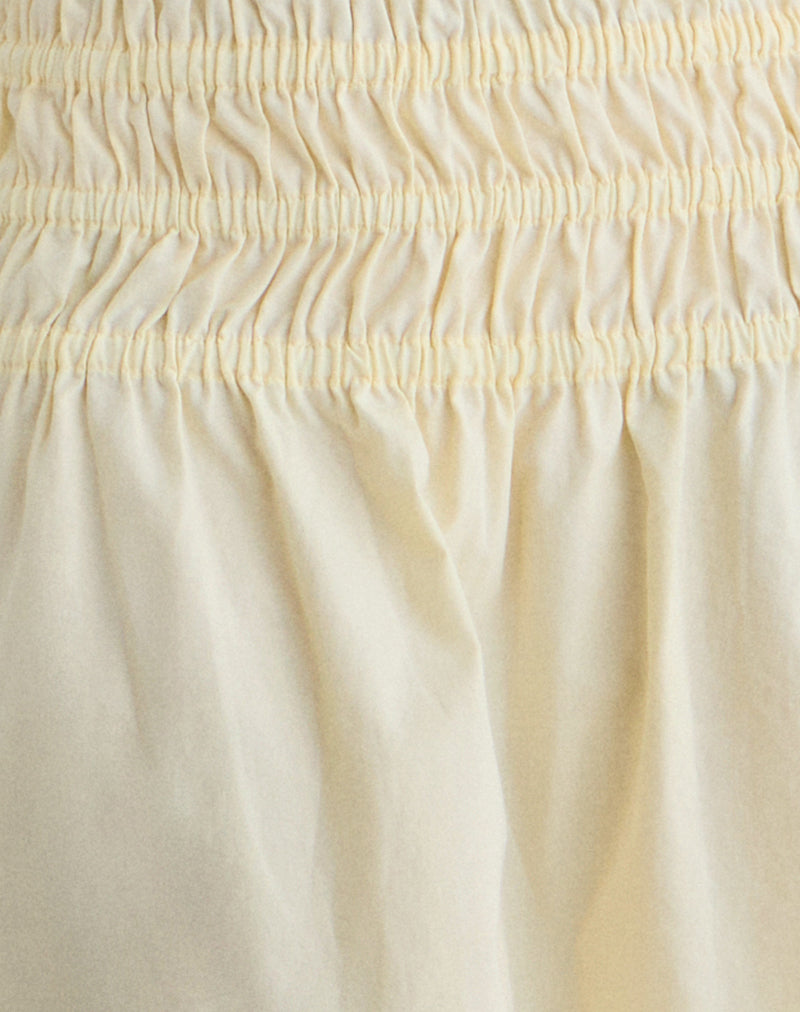 Neleta Midi Skirt in Poplin Lemon