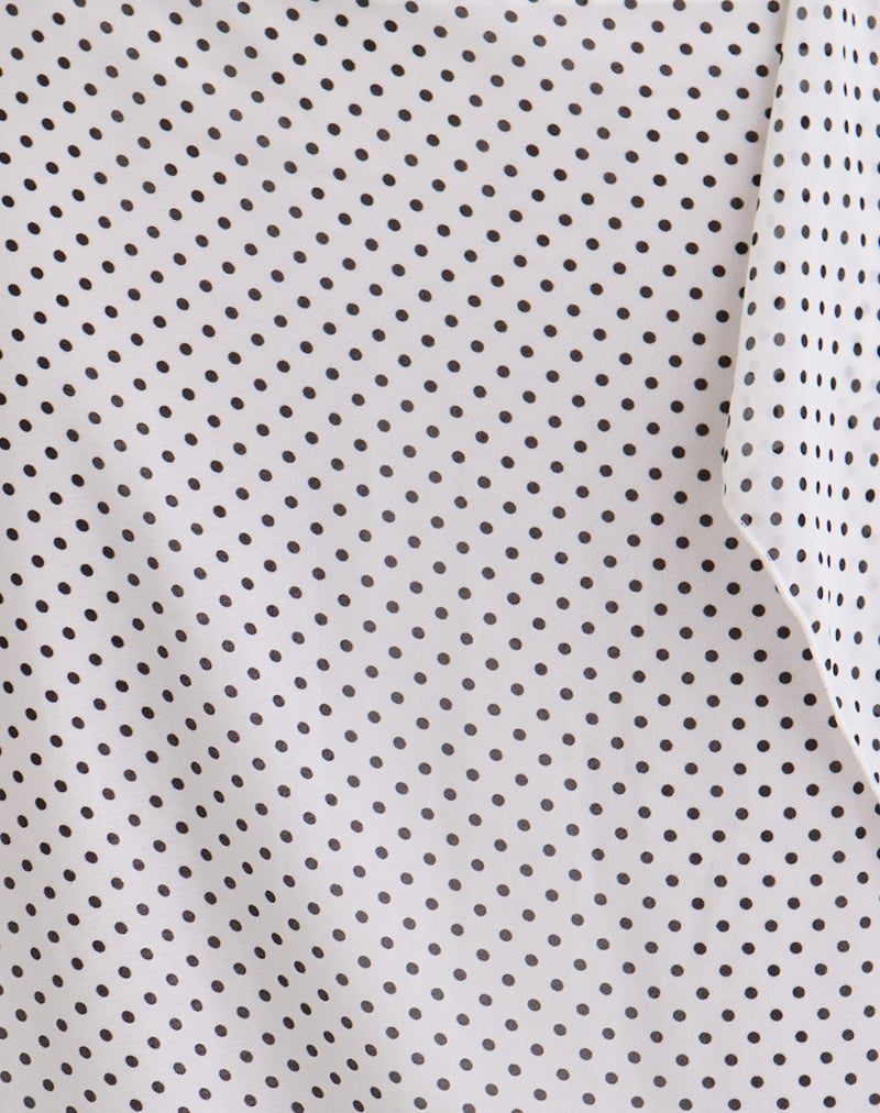 Neza Midi Skirt in White Basic Polka Black